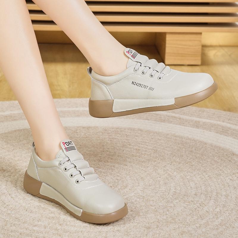 

Женские туфли на платформе, повседневные, элегантные, кожаные, на толстой подошве, увеличивающие рост, кроссовки на толстой подошве 38 серый