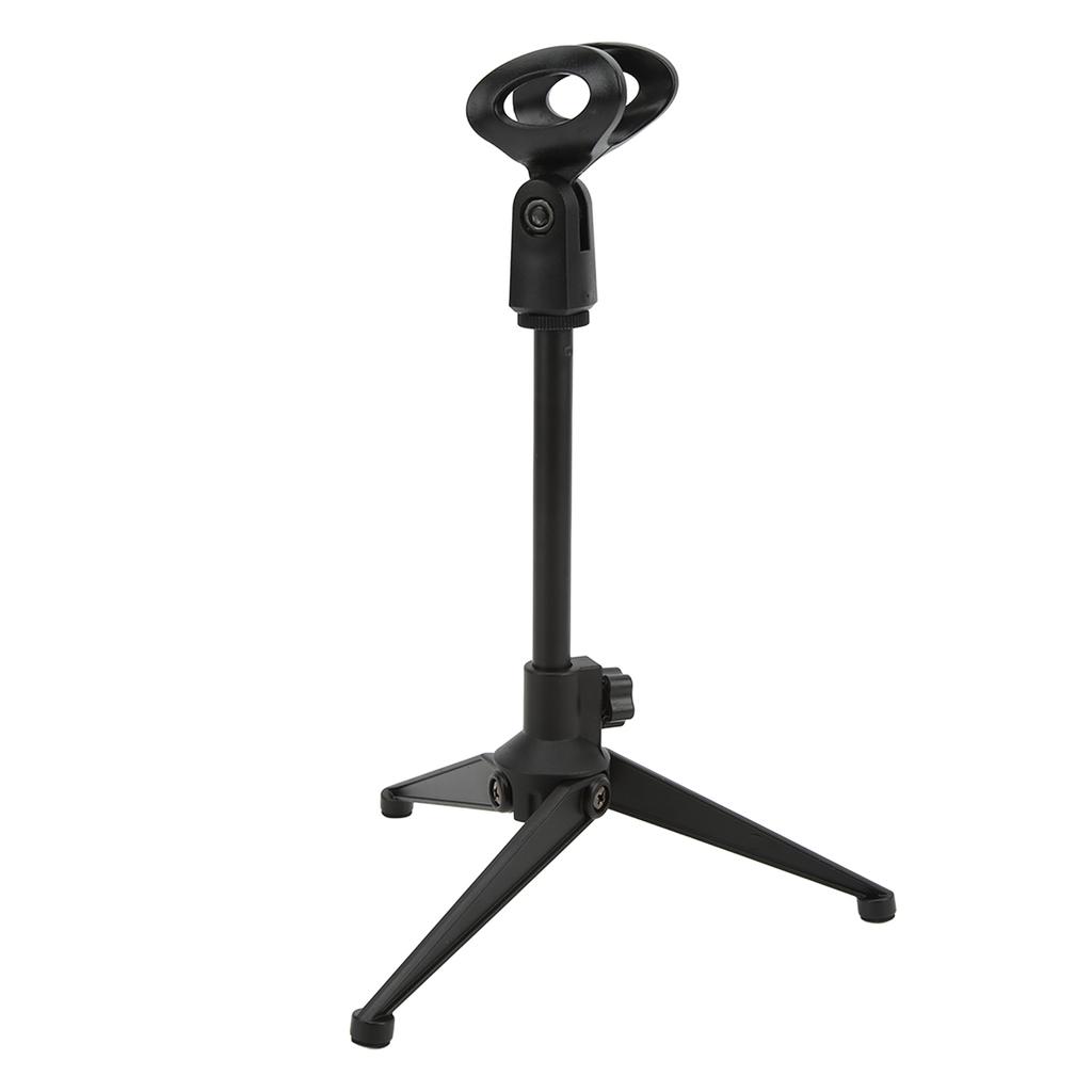 Adjustable Desktop Microphone Tripod Stand Holder Bracket Table Mic Holder with Mic Clip for Conference Live Broadcast