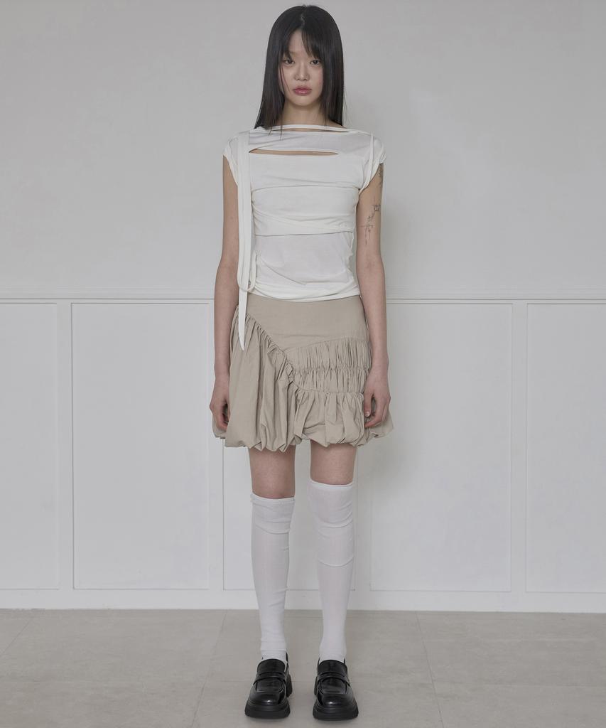 Peulleeoeob Lua Balloon Skirt (Fl-251_Beige)