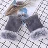 Thicken Warm Fingerless Mittens Suede Wrist Warmers Y2K Leopard Print Gloves  Women