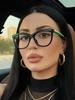 Fashion Cat Eye Glasses Frame for Women Pc Frame Glasses Party Eyeglasses Square Frame Decorative Eyeglasses Eyewear