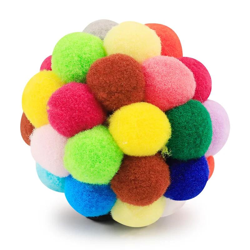 Plush Ball Squeak Toy for Large Dogs Colorful Chew Resistant Fun Pet Accessories Labrador Retriever Plaything