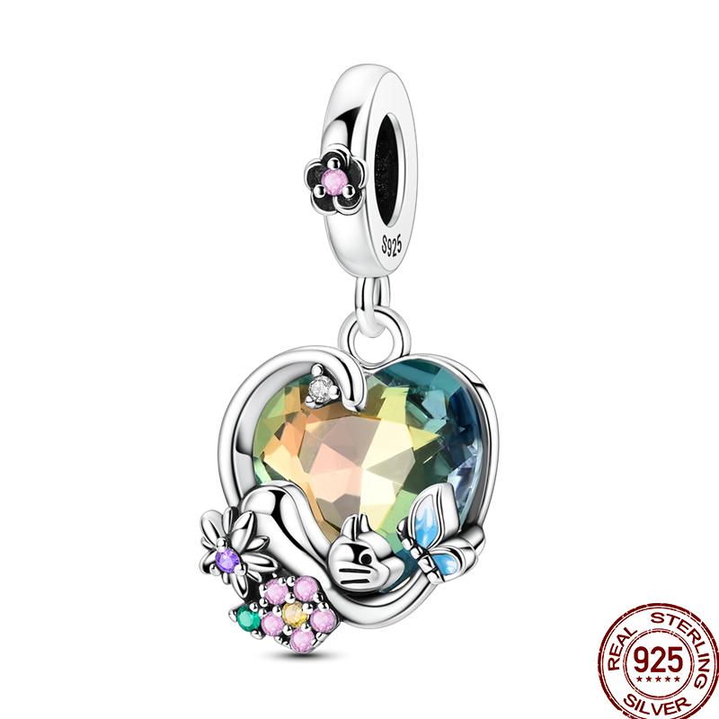 Copper Colorful Beads Youth Multi Series Shiny Inlaid Zircon Pendant Suitable For Pan Original Jewelry Gift