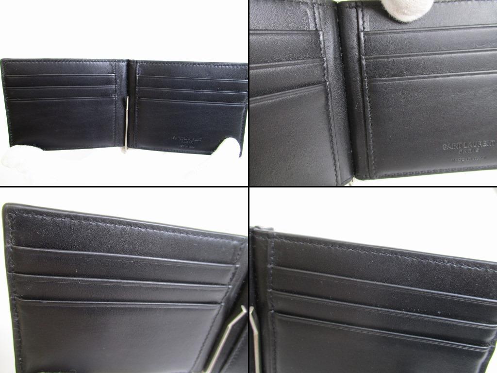 Authentic Saint Laurent Paris Black Leather Bifold Bill Wallet Purse #7924 Seller Refurbished