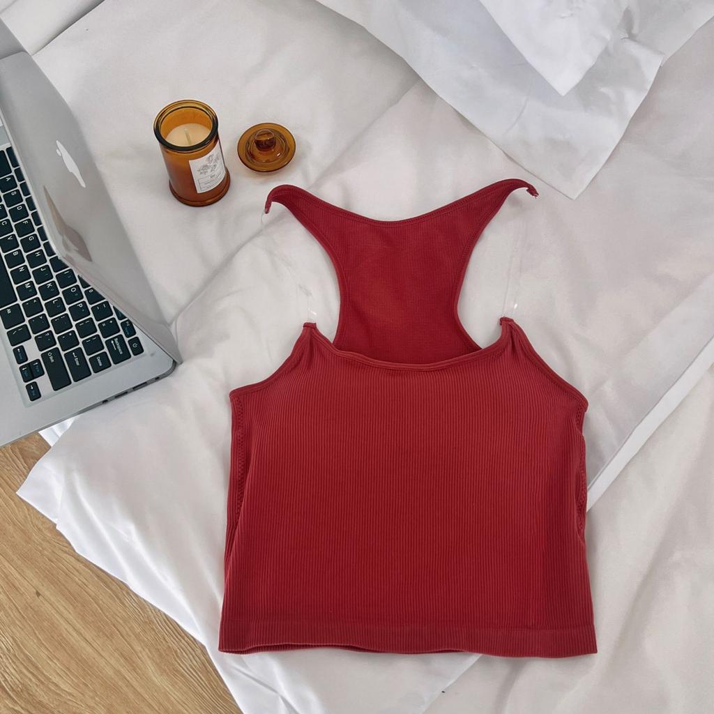Summer Invisible Halter Square Neck Off-the-shoulder Slim-fit with Chest Pad Short with A Sexy Vest Spice Girl Top with Chest