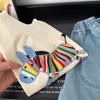 T-shirt Estiva Unisex Stile Coreano Ricamo 3D Cartone Animato - Top in Cotone a Maniche Corte Genitore-Figlio