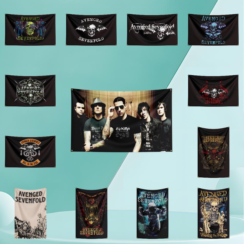 Rock Band Flag Tapestry A-Aven-geds Sevenfolds Aesthetic Background Cloth Wall Art Decor Outdoor Concert Party Banner