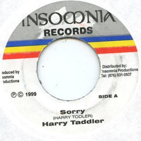 7inch Record HARRY TODDLER - Sorry Insomnia 1999 Jamaica Reggae, Ska & Dub