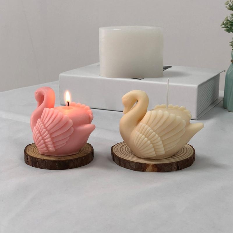 Swan Candle Mold 3D Beautiful Swan Silicone Mold Handmade Ice Cream Fondant Moulds DIY Chocolate Candy Decorating Tool