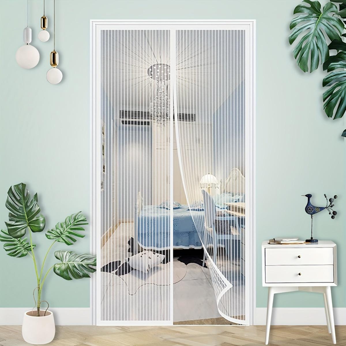 

1pc Automatic Magnetic Mesh Door Screen - White Polyester, Insect & Mosquito Protection, Easy Self-Sealing for Bedrooms & Balconies 100*210cm/39.37*82.67inch белый