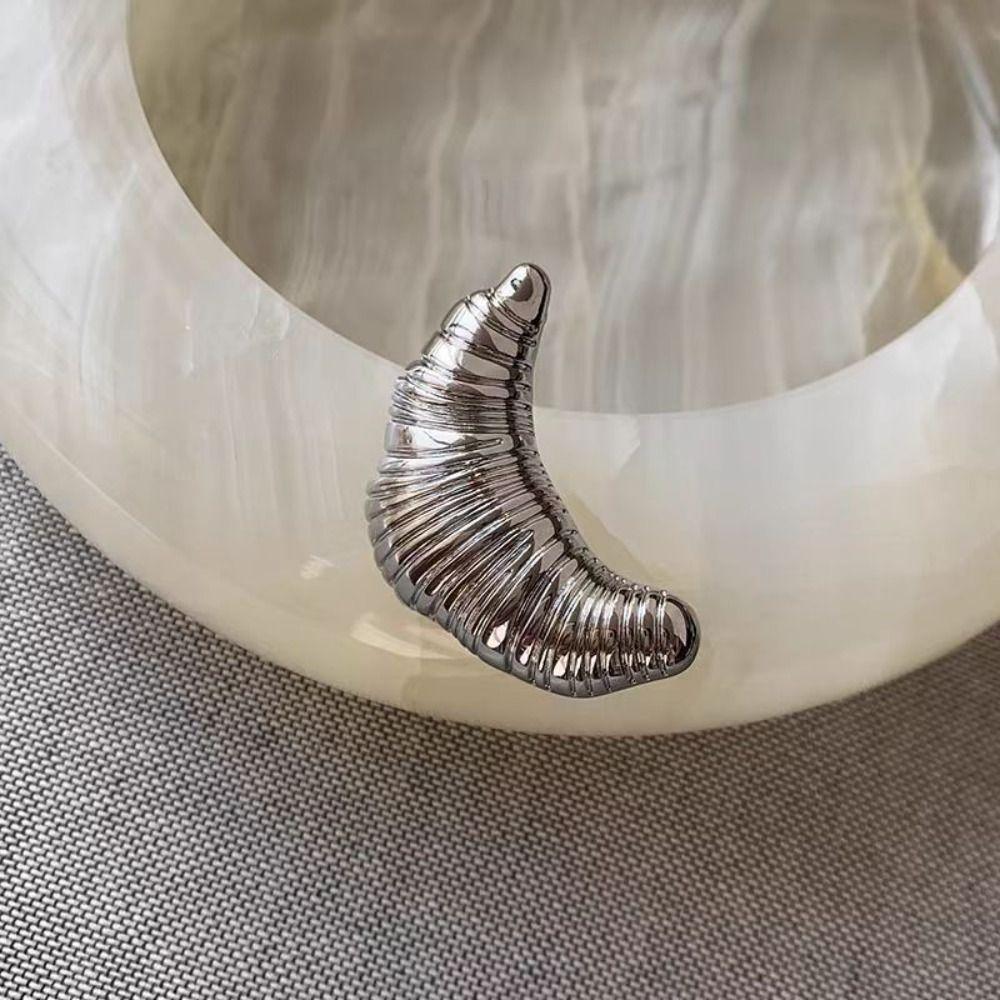 Silver Croissant Brooch Vintage Gold Brooch Fashion Metal Clothes Pin  Gift