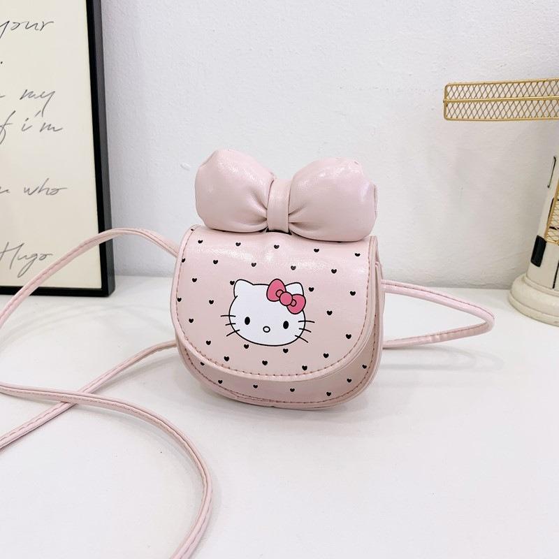 Wholesale children's messenger bag cartoon cat earphone bag cute bow shoulder bag girls mini change bag tide