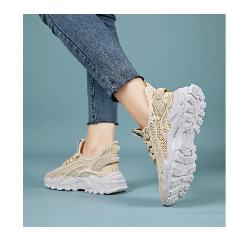 Neue Sommermode Damen Schuhe mit atmungsaktivem Mesh und dicken Sohlen, Retro Sportschuhe