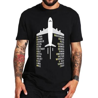 Phonetic Alphabet Aviation Pilot Airplane Man Shirt Funny Summer Mens Tshirts Pilot Unisex Tshirts Oversize Tee Shirt Camiseta