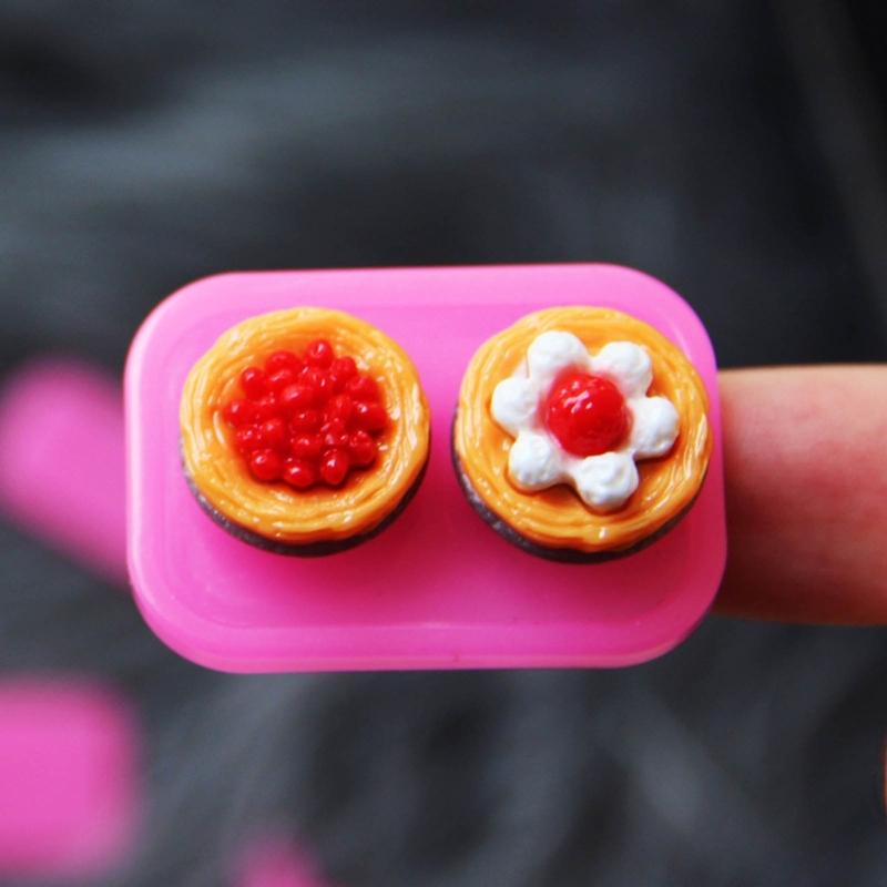 Mini tacka do zabawy jedzeniem Silikonowa forma do DIY Spersonalizowana okrągła breloczek Kolczyk Zawieszka Forma do jedzenia Napojów Biżuteria Narzędzie