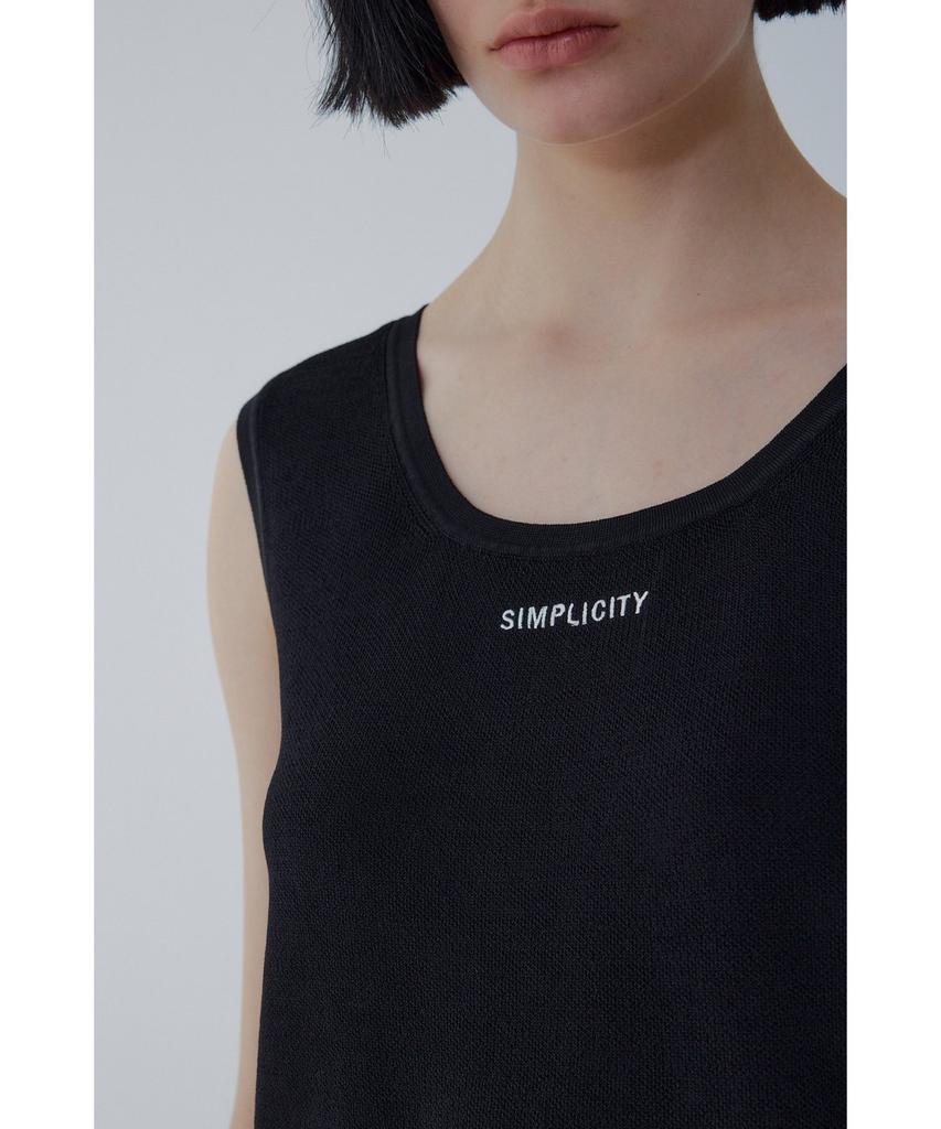 Bobeu Lettering Sleeveless Knit Pullover_Black 7156250003