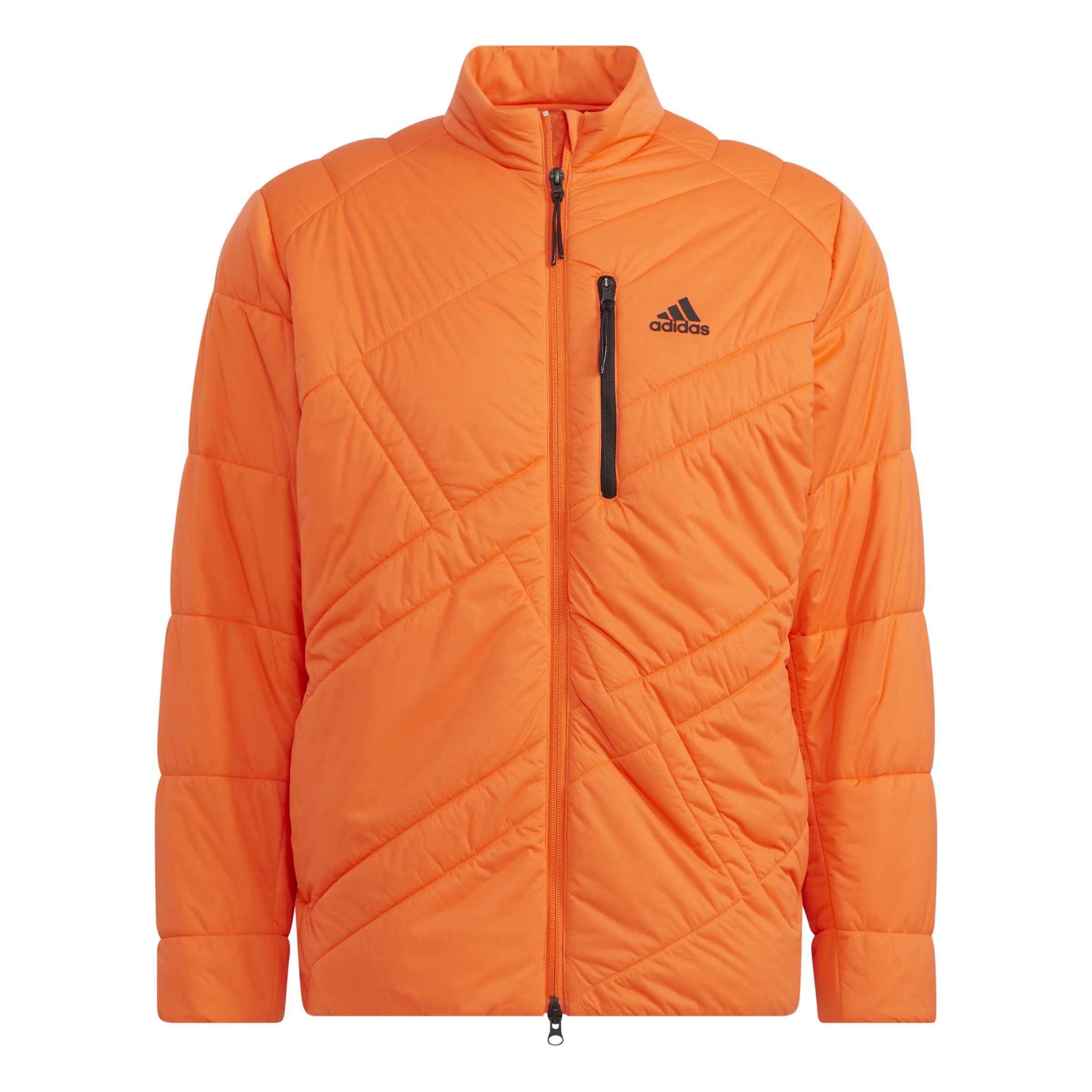 

Куртка для гольфа с большим логотипом Adidas, термобелье из хлопка с длинным рукавом и молнией, оранжевая [Adidas Golf], мужская полуударная куртка J/S