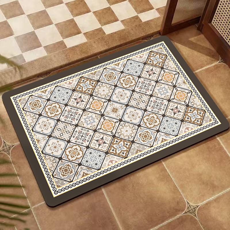American Retro Non-Slip Diatomaceous Earth Floor Mat - Wear-Resistant Entrance and Bathroom Mat