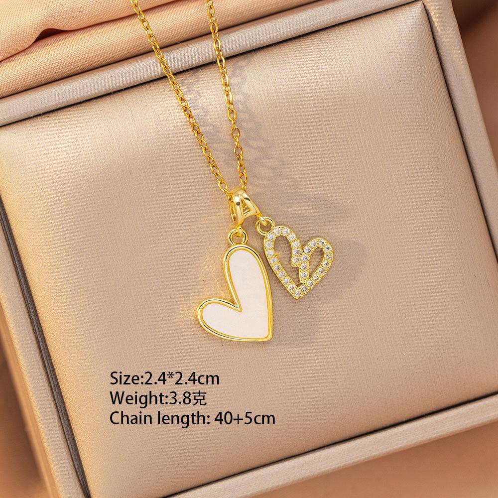 [Titanium Steel] Necklace Women's Copper Micro-inlaid Electroplating Advanced Sense Delicate Clavicle Chain Jewelry