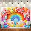 Rainbow Arch with Venus Balloon Background for Party Decorations and Celebrations - No Power Needed Polyester Material