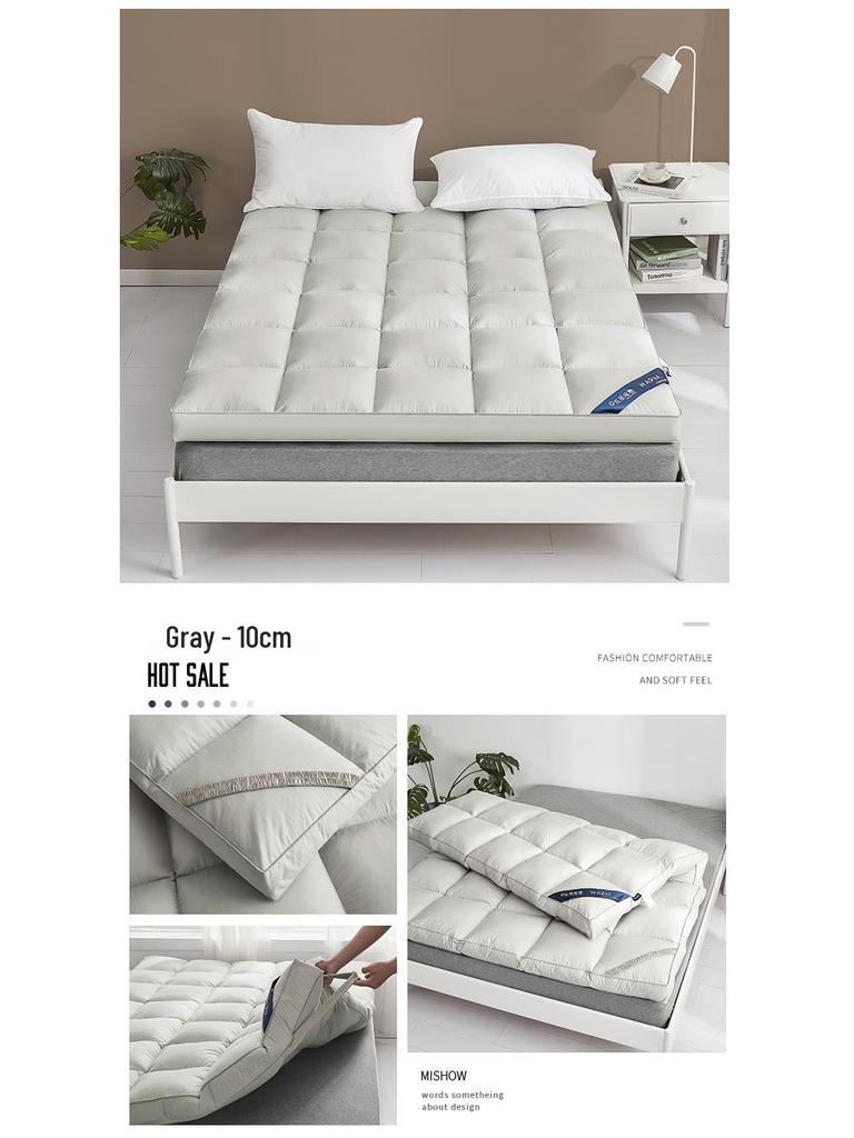 Hotel Star Soft Feather Velvet Mattress Topper - Thick Quilted Tatami Mat for Double Bed & Student Use.