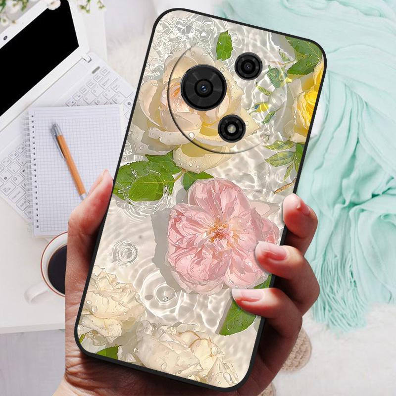 For TCL 605 Case Flower Geometric Painted Bumper Coque Soft Silicone Cover Fundas For TCL 60 SE 4G Cases 60SE TCL605 Shells