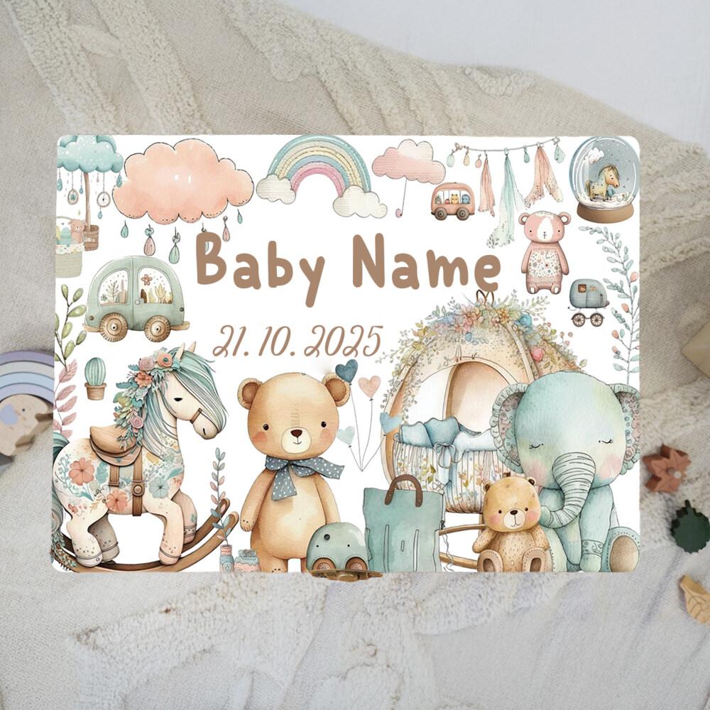 

New Baby Wooden Personalised Covered storage box, New Born Baby, Luxury Baby Shower Gift, New Parents Gift, Special Memory Box 15X10X5cm