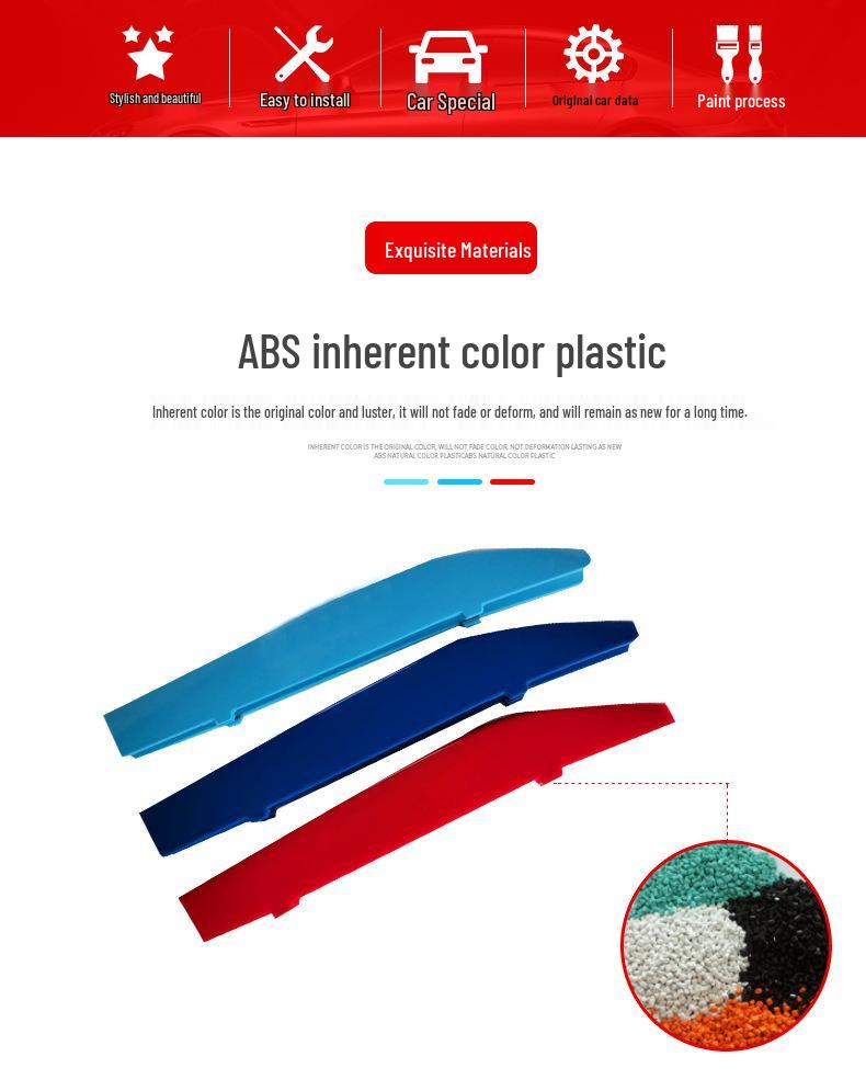 BMW Seria 7 (2016-2018) Benzi decorative tricolore pentru grilă, 6 cleme