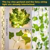 2/10M Silk Leaves Fake Creeper Green Leaf Ivy LED String Lights Home Decor Hanging Garland Artificial Plants Wedding Decoration