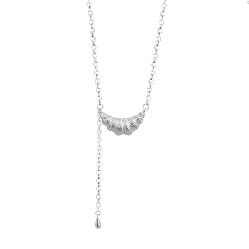 Minimalist Cowhorn Bag Tassel Water Drop Necklace for Female Niche Collarbone Chain Ins Cold Wind Neck Chain