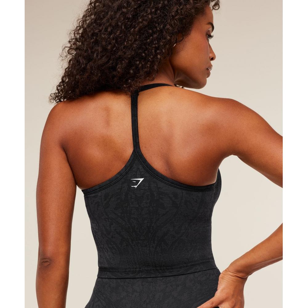 Gymshark Adapt Animal X Whitney Tank Top With Shelf Black Asphalt Grey B5c7o Bdqr