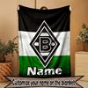 Custom Name Personalized Borussia Monchengladbach Print Blanket, Home Decor, Bedroom, Sofa, Camping, Couch, Gifts for Birthday Christmas