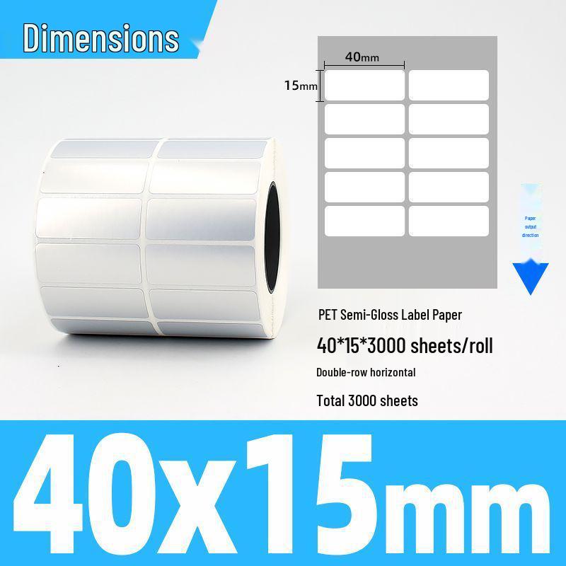 Matte Silver Waterproof PET Sticker: Oil-Proof, Alcohol-Proof, Tear-Resistant Semi-Silver Label