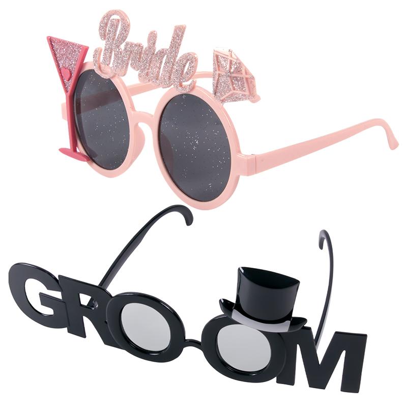 Bride Groom Funny Glasses Bachelorette Party Eyeglasses Photo Props Wedding Party Decoration Bridal Shower Favors Wedding Supply