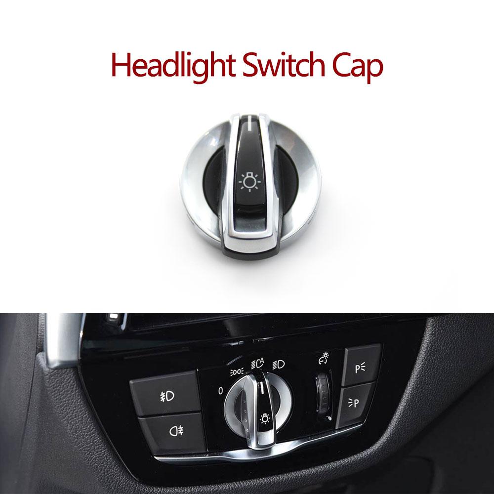 Car Headlight Switch Rotary Knob Head Lamp Switch Foglight Button Cover Replace For BMW G30 G31 G38 F90 G32 G01 G08 F97 G02 F98