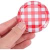 PRETYZOOM 40pcs Jar Lids Metal Canning Lids Red White Checked Jar Screw Caps for Canning Jars Jam Jelly Bottles 63MM