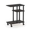 Furinno U-Shaped Side Table with Casters, Espresso/Black [Officially Imported from Japan]
