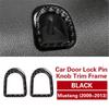 Carbon Fiber Car Door Lock P Decor Trim Cover Fit For Ford Mustang 2009-2013
