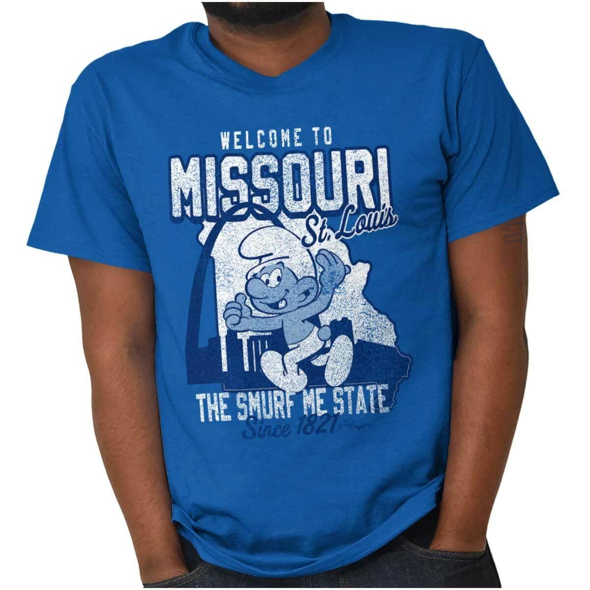The Smurfs Missouri State St Louis Cartoon Womens or Mens Crewneck T Shirt Tee M