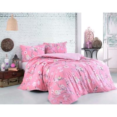 Bed Linen Set - 1 Duvet Cover 220 X 240 Cm + 2 Pillowcases 60 X 60 Cm - 100% Reinforced Cotton - Powder