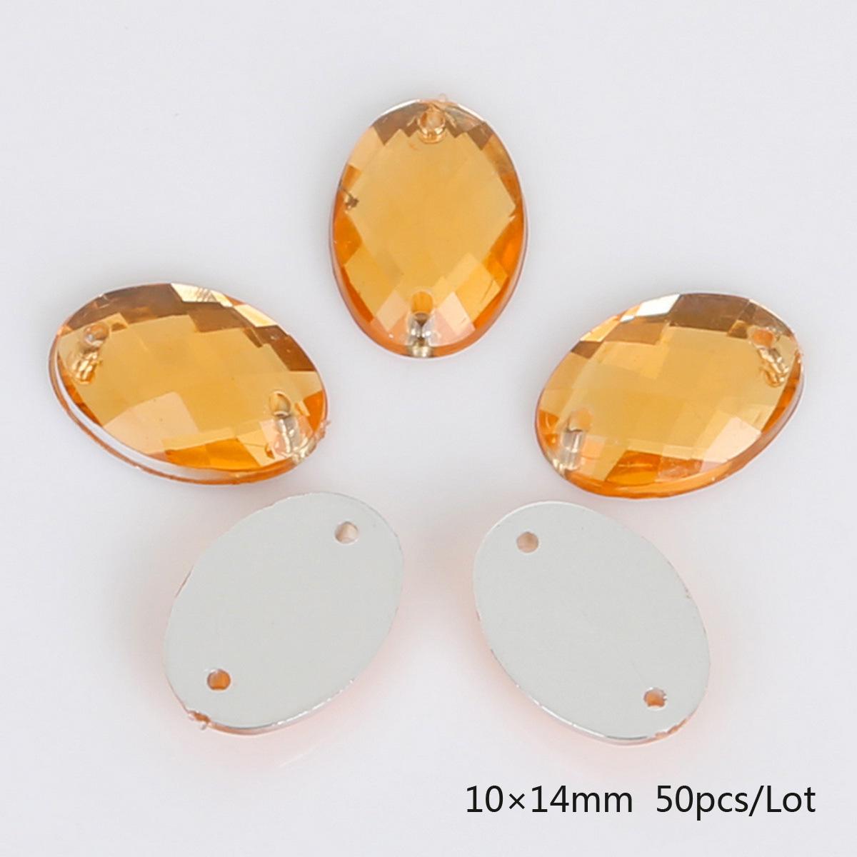 

Круглые многогранные акриловые стразы с плоской задней стороной и двумя отверстиями для ювелирных аксессуаров Oval Mesh 50 pcs/pack