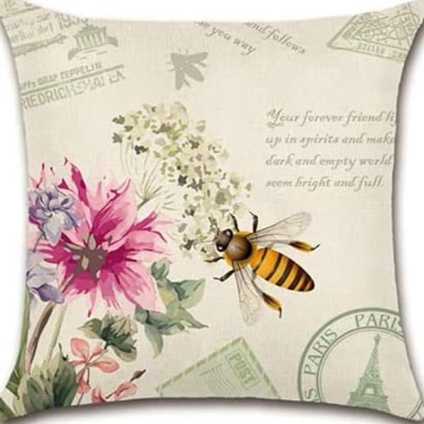Retro Plant Floral Print Linen Pillow Case Home Living Room Sofa Car Cushion Pillow
