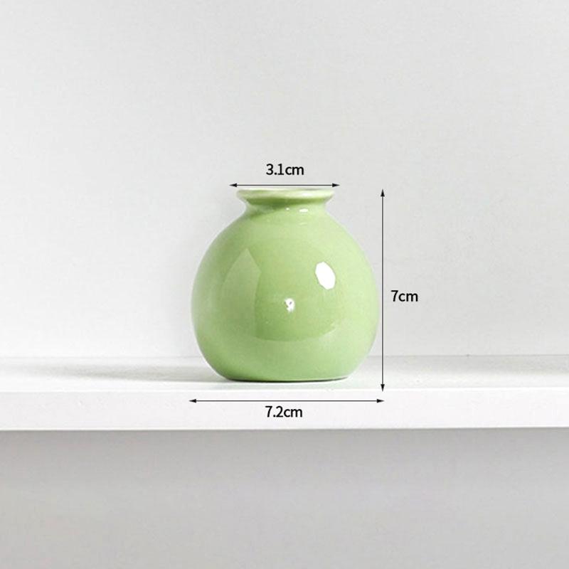 Mini Ceramic Flower Vase Aesthetic Hydroponic Plant Vases Flower Arrangement Pot Room Decor Nordic Home Desktop Ornament Florero