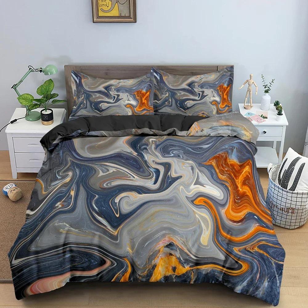 Abstract Bedding Set Marble Texture Pattern Duvet Cover 3D Comforter Covers Single Twin King Quilt Cover With Pillowcase