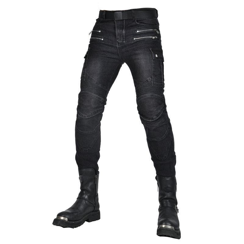 Motorrad-Jeans für Männer und Frauen + saisonale lässige elastische Radhose + schmal sitzende Retro-Motorrad-Offroad-Anti-Drop-Hose
