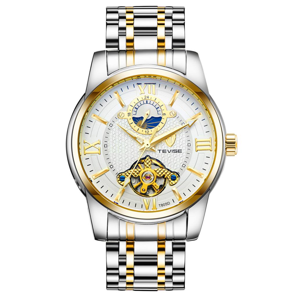 TEVISE New Automatic Mechanical Watch for Men Penetration Waterproof Watch for Men