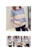 Women's Color Block Knitted Pullover: Spring & Autumn Loose Striped Long Sleeve Sweater with Hollow Thin Cardigan Design