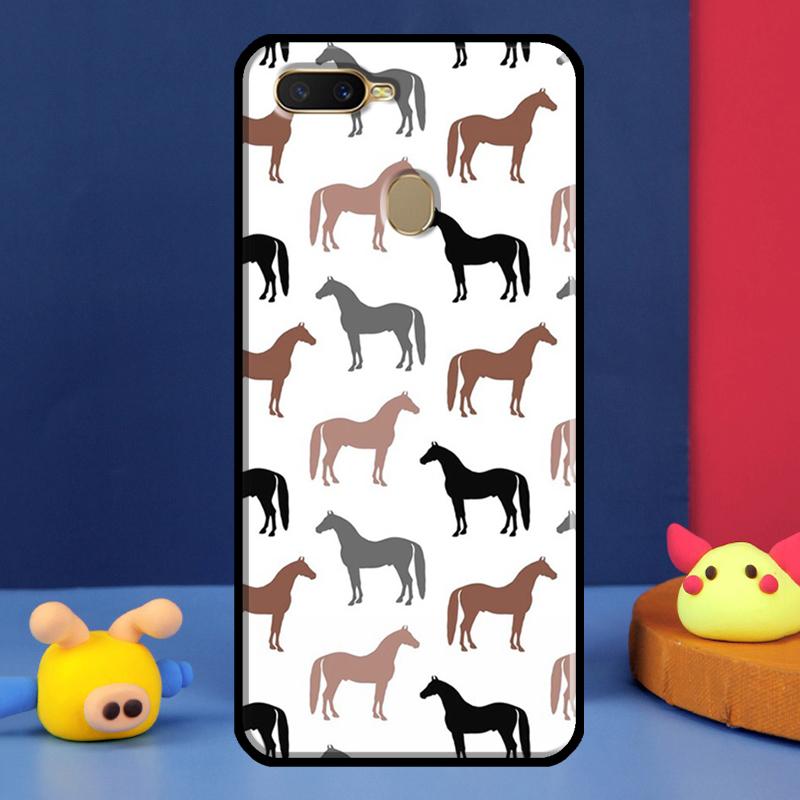 Horses Pattern Collage Case For Oppo A91 A5 A9 A16 A76 A96 A58 A78 A98 A52 A72 A74 A94 A54 S A57 A77 A15 A17 Cover