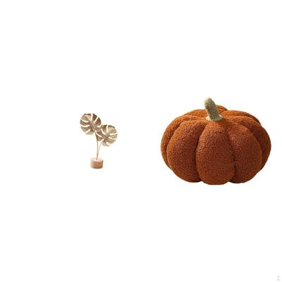 Pumpkin Sculpture Metal Shaped Figurine Crafts Nordic Ornament Abstract Decorative Cushion for Table