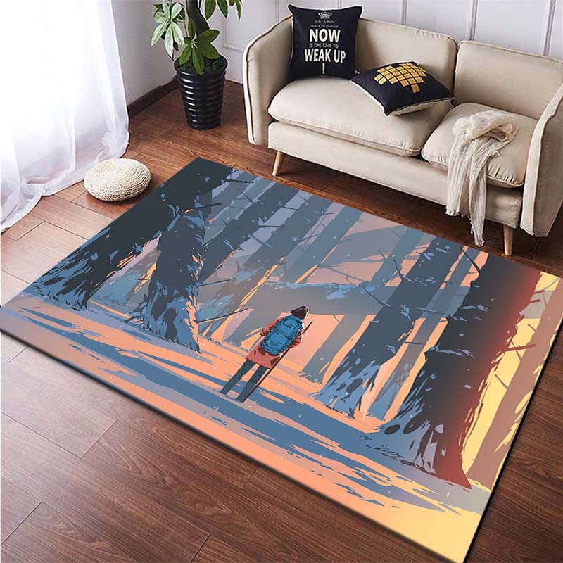 Japanische handgemalte Anime-Teppiche für Schlafzimmer Kinder Jungen- & Mädchenzimmerdekor Coole Fußmatten Wohnzimmerteppiche Rutschfeste Spielmatten